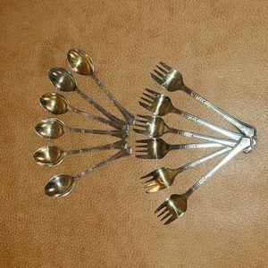 Silver 6 spoons & forks set